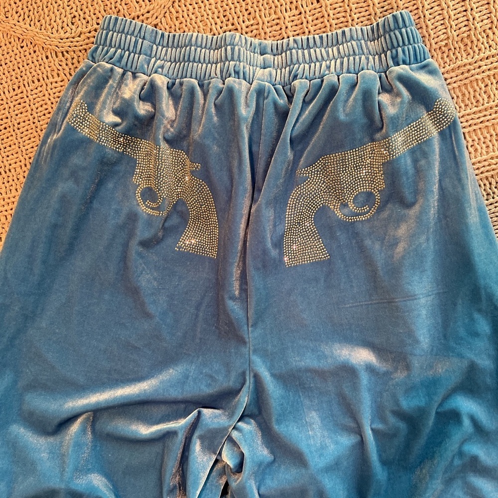 Velour bedazzled sweatsuit